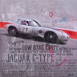 Jaguar E-Type II by Markus Haub - Original Painting on Box Canvas sized 39x39 inches. Available from Whitewall Galleries